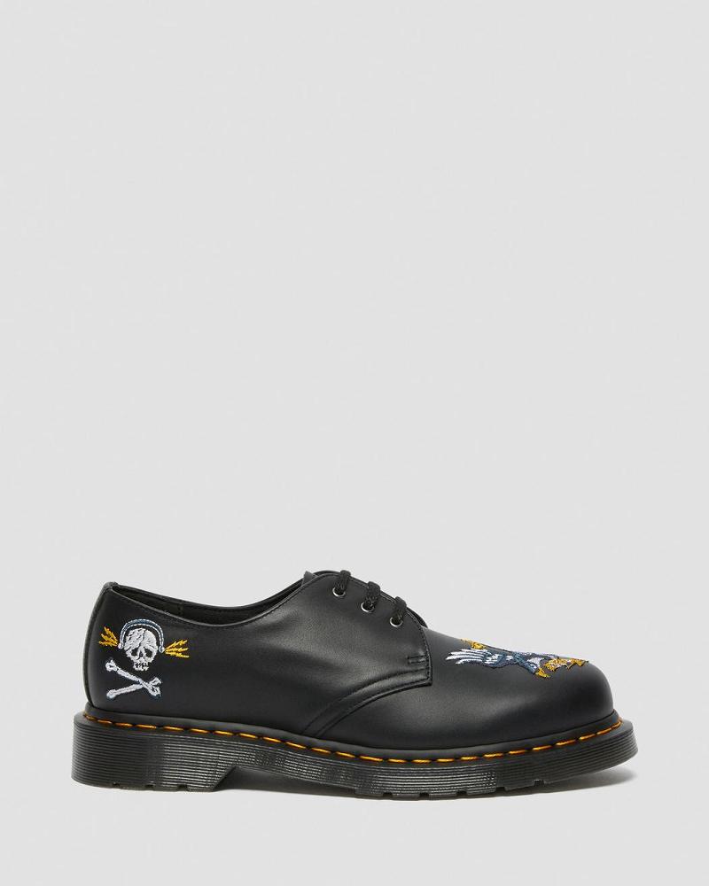 Dr Martens 1461 Souvenir Embroidered Leren Oxford Schoenen Dames Zwart | NL 421ILH